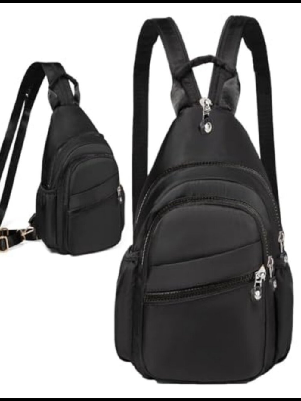Xsecnua Water Resistant Nylon Convertible Sling Bag Mini Backpack Crossbody for